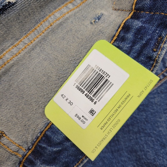 Levis 541 Jeans Men 42x30 Athletic Taper Stretch Pant New Tags Roomy Flex Big E - Picture 6 of 10